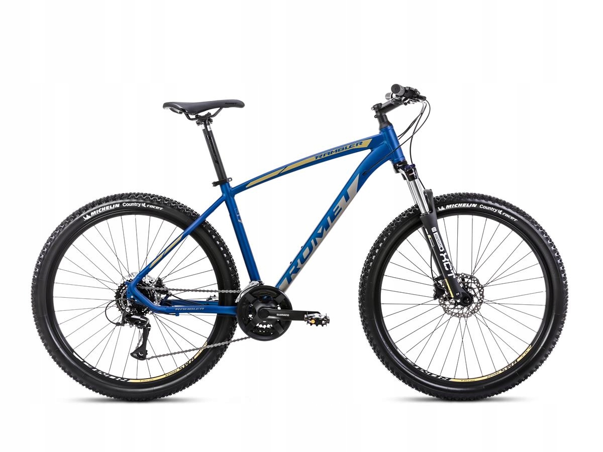 Rower górski Mtb męski Romet Rambler R7.3 27 M(18") niebieski/żółty