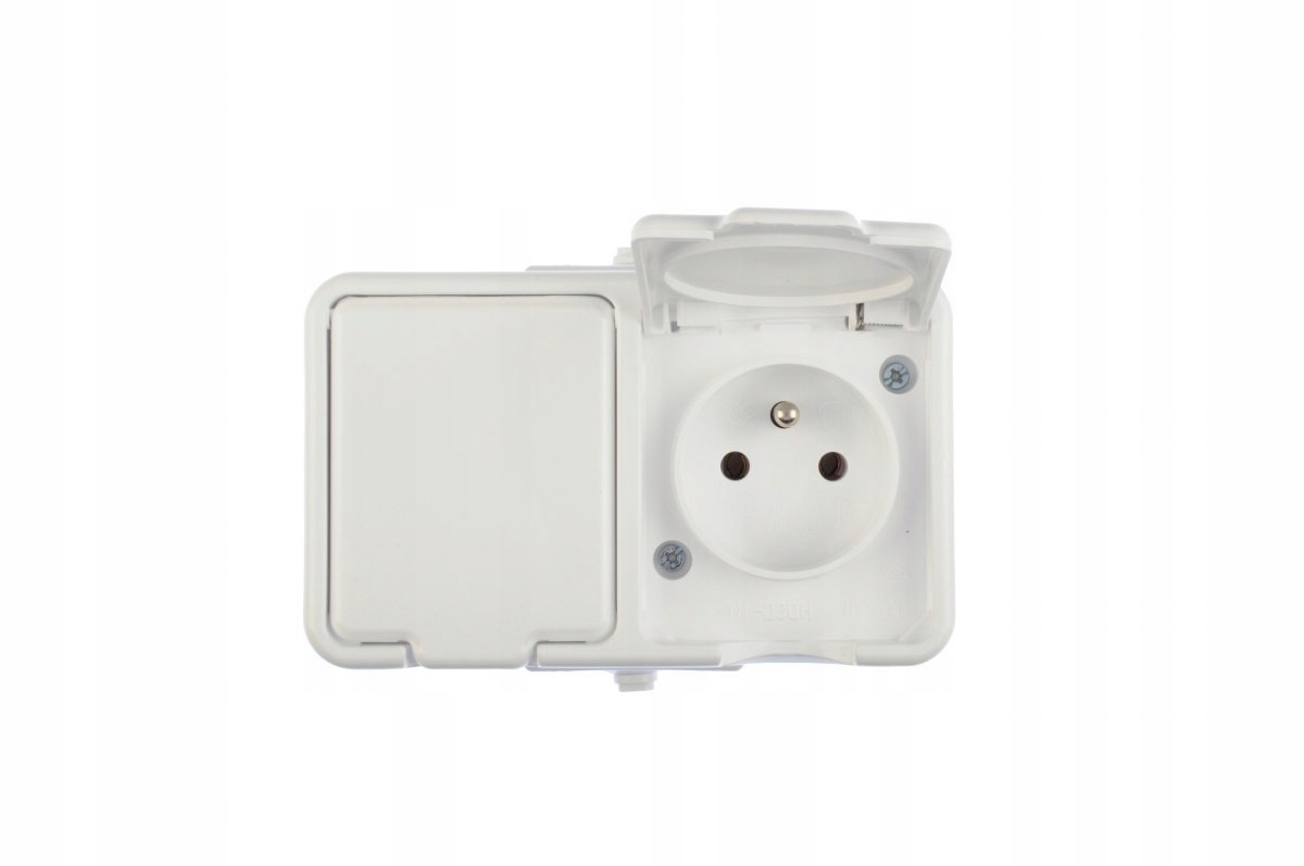 

Cedar Gniazdo podwójne z/u 16A IP44 białe Nt-230H