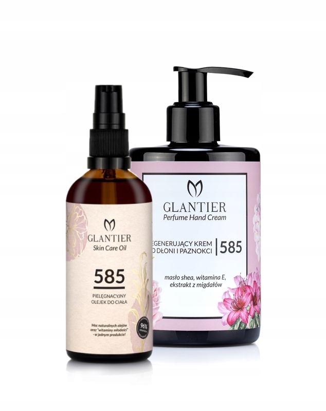 Sada Glantier Pečující olej 100 ml 585 krém na ruce 300 ml 585