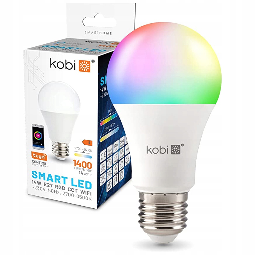

Żarówka Wifi Tuya Led Rgb Smart Home 14W E27 Kobi