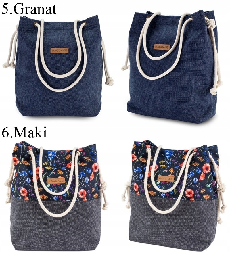 TOREBKA WOREK TORBA BAGGAGE SHOPPER 25 WZORÓW Model Romantic Flowers