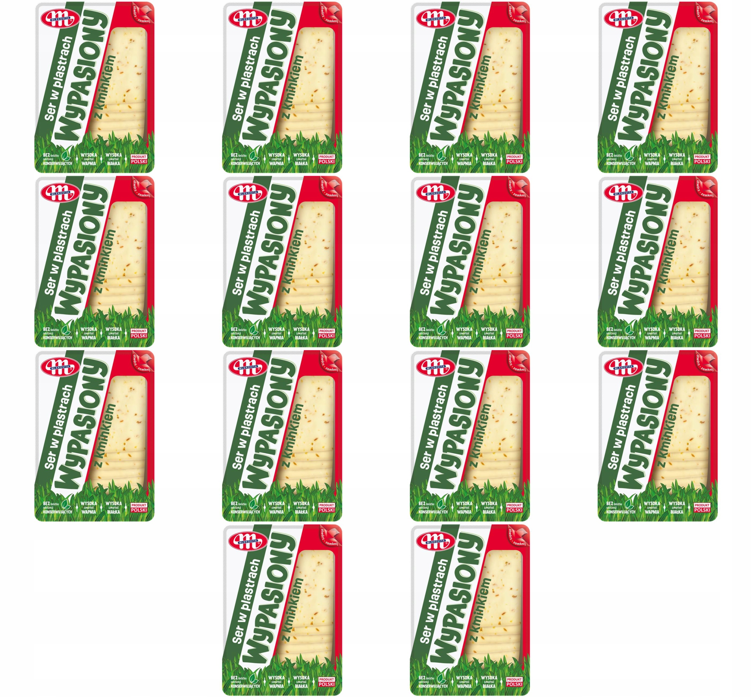 Mlekovita Vypasený sýr Gouda s kmínem, plátky 135 g X14