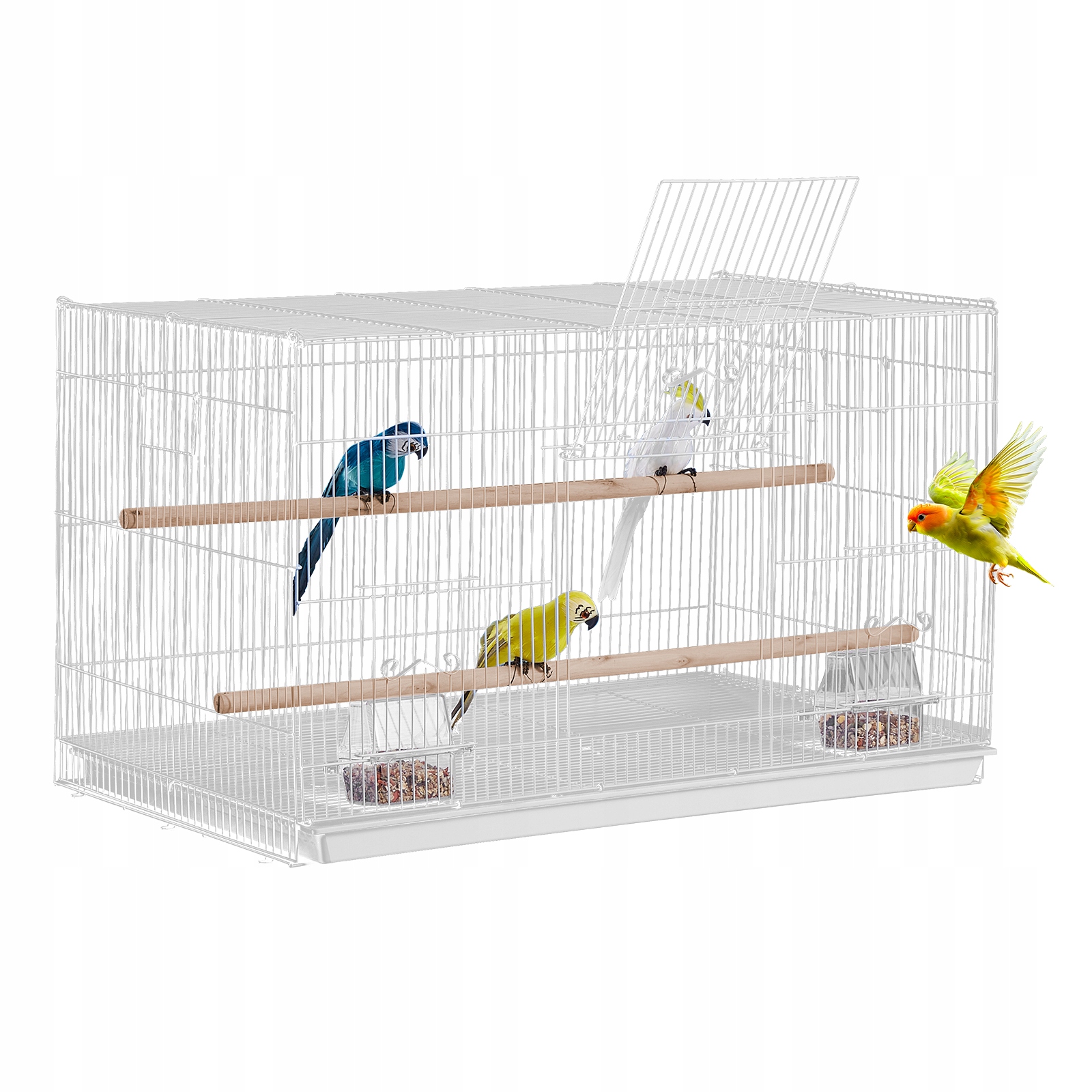 Vevor Kovová Klec Pro Ptáky 76X46X46 CM Pro Malé Papoušky Premium