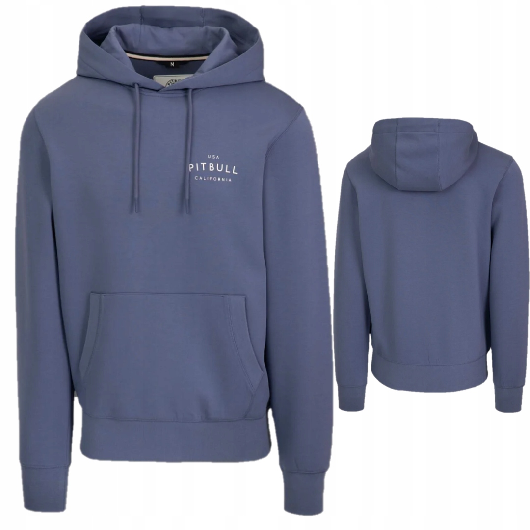 Pitbull West Coast Pánská Mikina S Kapucí Sampson Modrá Džínová 3XL