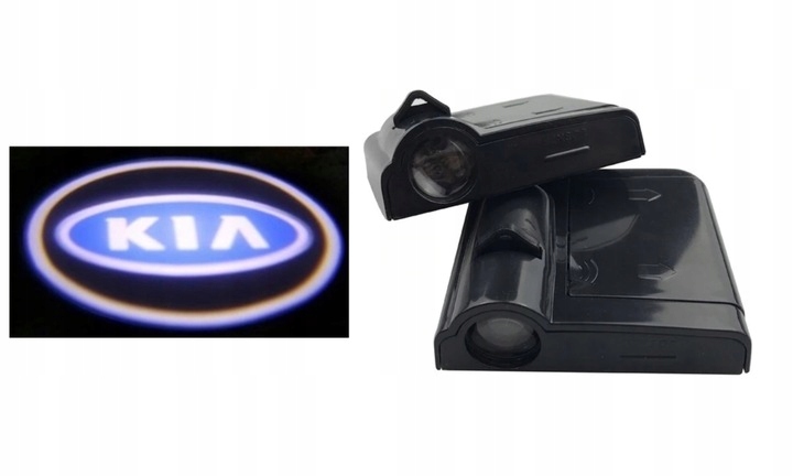 Projektor LED logo KIA 3D HD, bezprzewodowy, drzwi, 2 szt.