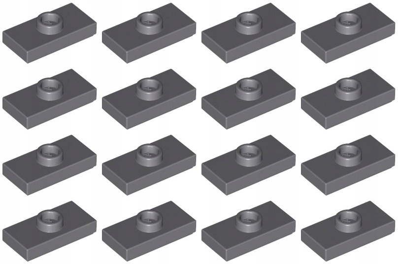 

Lego 15573 Płytka 1x2 szara ciemna (5g) 16 szt