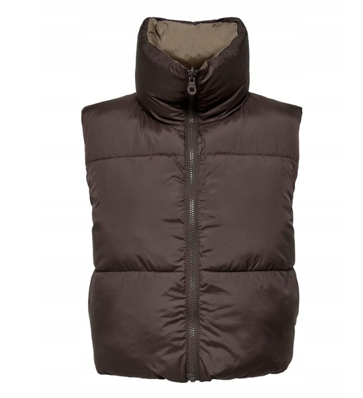 Only Péřová Vesta Hnědá Dámská Casual Oboustranná XL Jpa