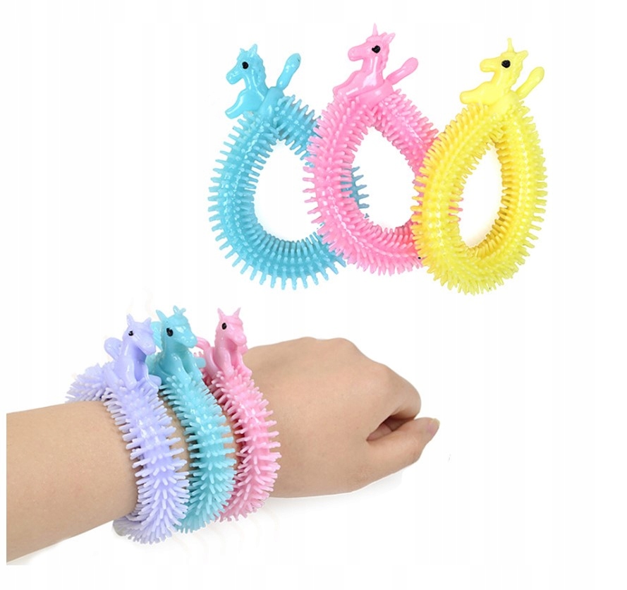 

bransoletka makaron antystresowy jednorożec 6 szt