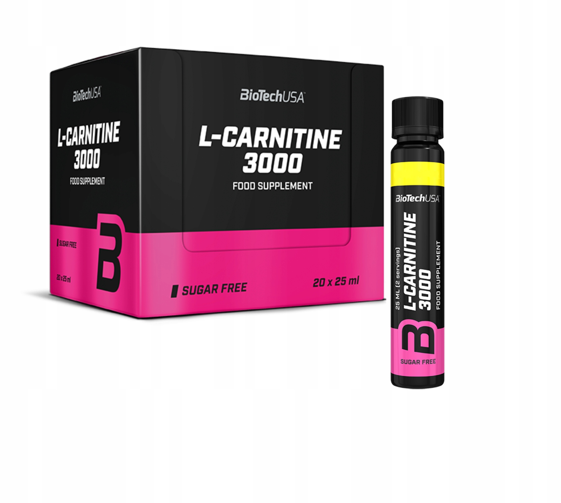BioTech L-Carnitine Amp 3000 mg 20 x 25 ml L-karnitin Orange