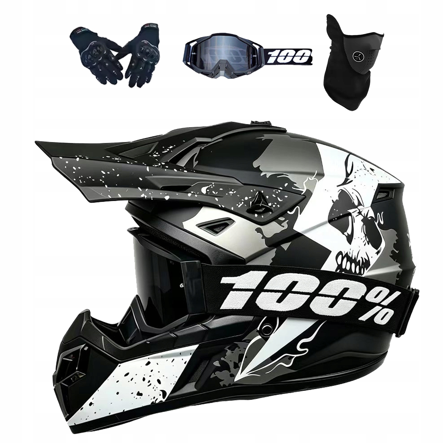 Helma Na Elektrickou Koloběžku Cross Enduro Quad Bmx Helma Brýle Rukavicexl