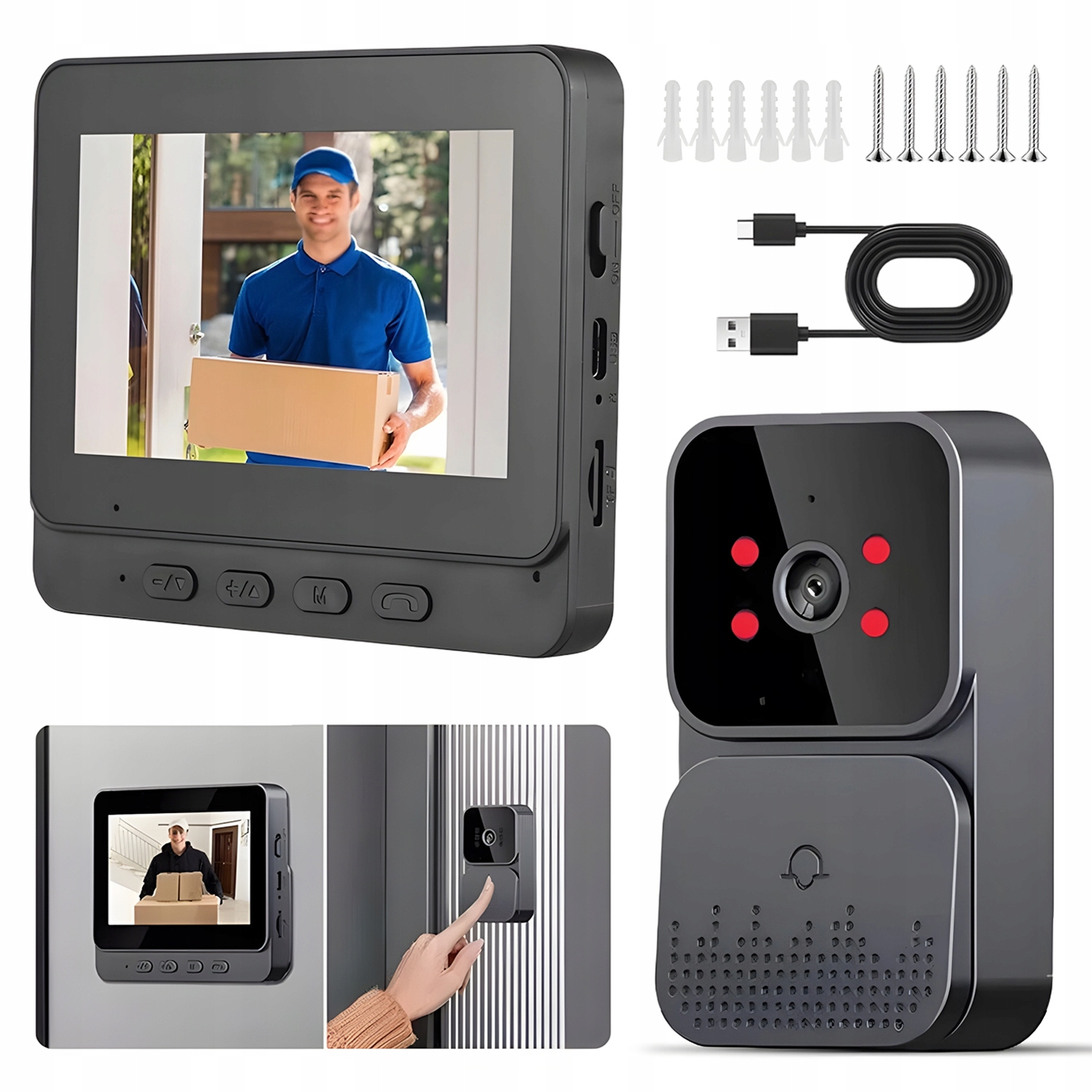Přenosné videozvonky, Bezpečnostní kamery do dveří, Dveřní zvonky