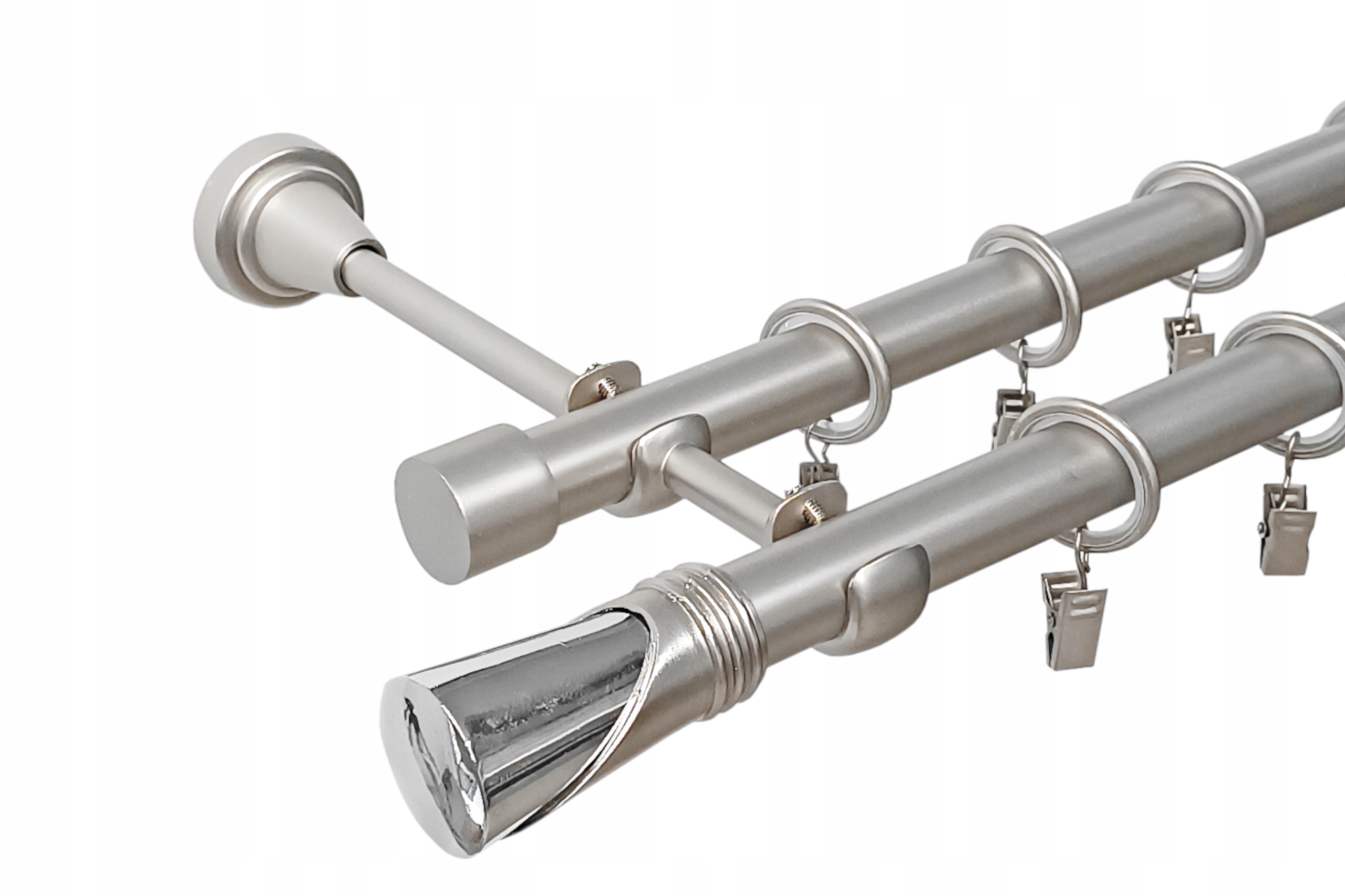 Garnýž Kovový Lux 19+19 mm dvojitý Satén 400 cm MIX Koncovek