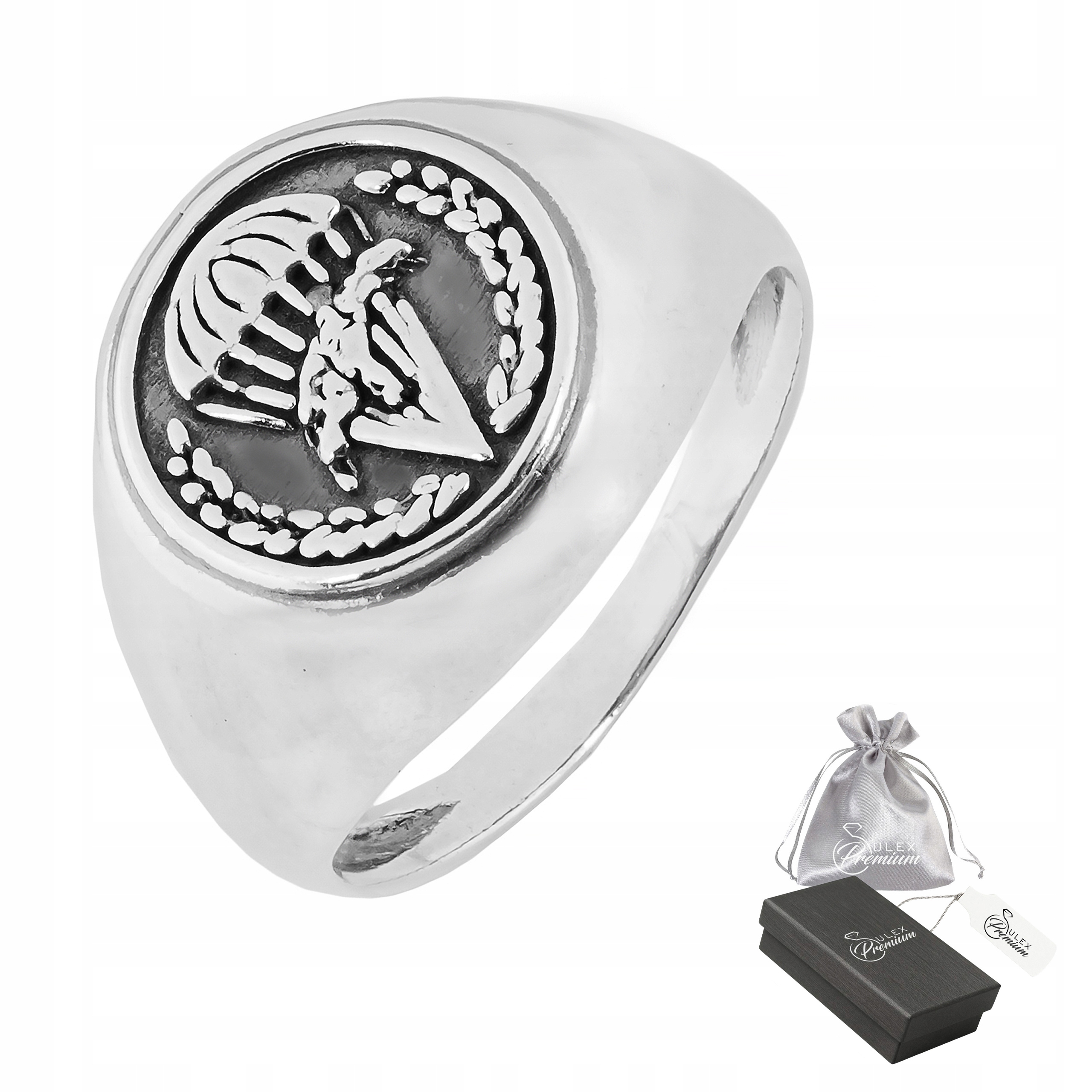 Stříbrný signet ryzost 925 Prsten Symbol Parašutistů vel. 17