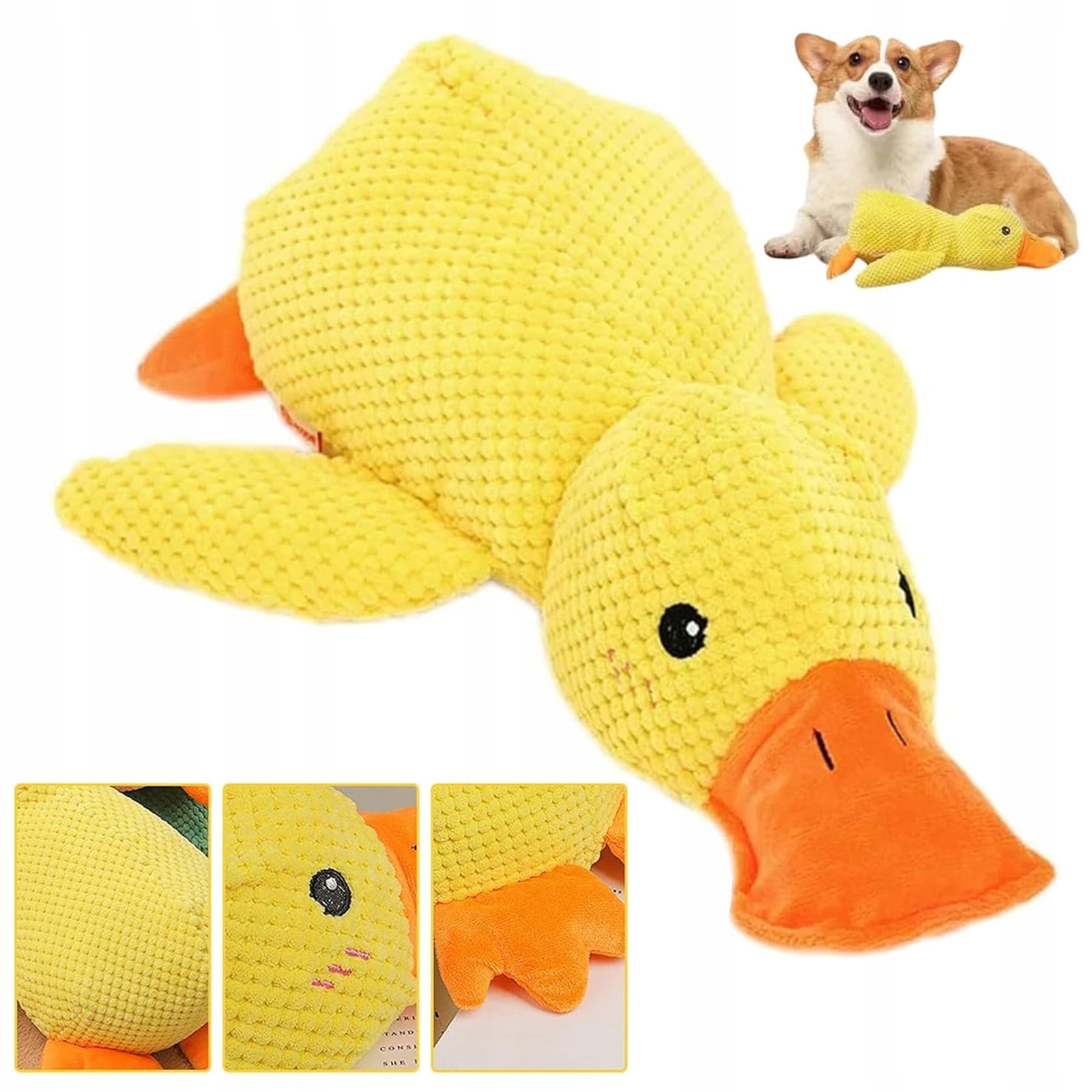 Levně Hračka Pro Psy, Kousátko, Plyšová Hračka, Přetahovačka Na Žvýkání, Velká 45 CM, Žlutá