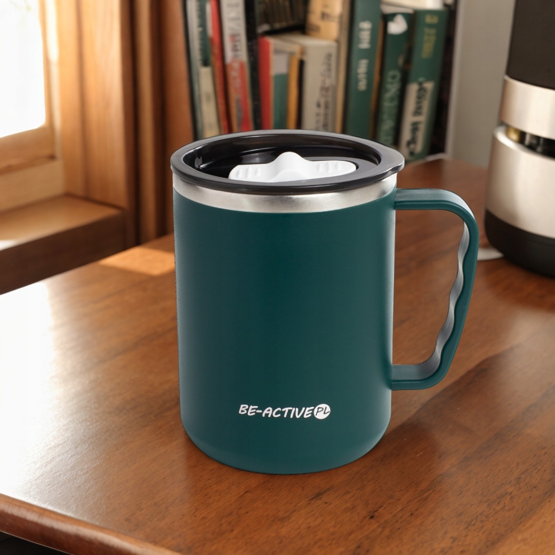 KUBEK TERMICZNY TERMOS NA KAWĘ HERBATĘ NAPÓJ PODRÓŻNY DUŻY 500ML Stan opakowania oryginalne