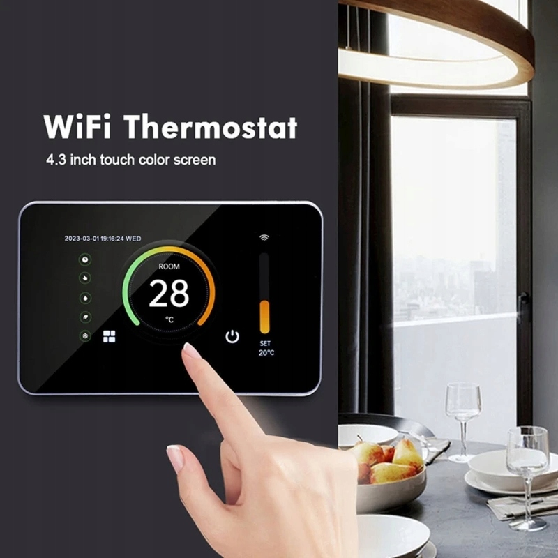 Termoregulátor Wifi Termostat Tuya 4,3" LCD dálkové vodní podlahové vytápění