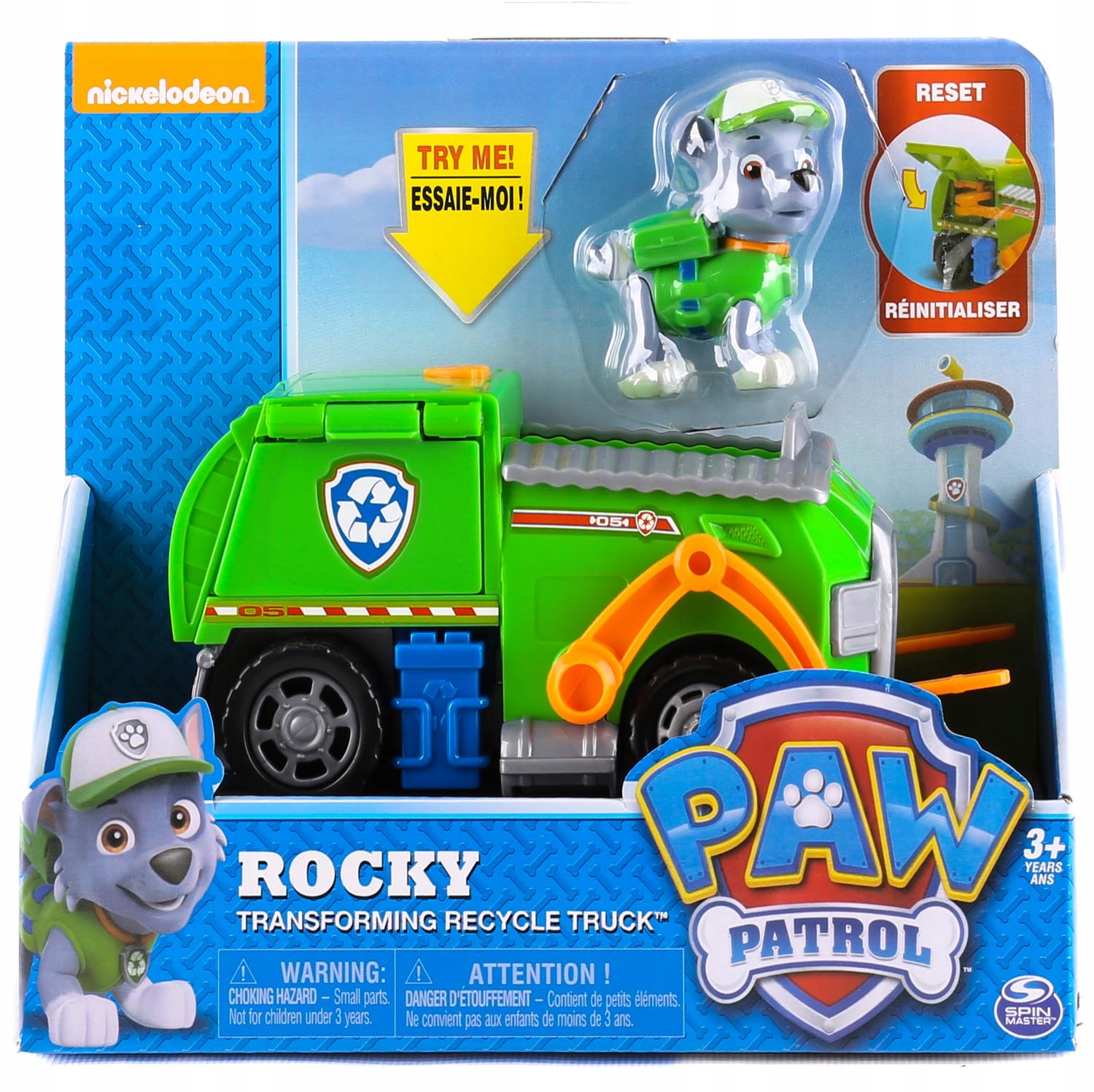 PSI PATROL TRANSFORMUJĄCA ŚMIECIARKA FIGURKA ROCKY Marka Spin Master