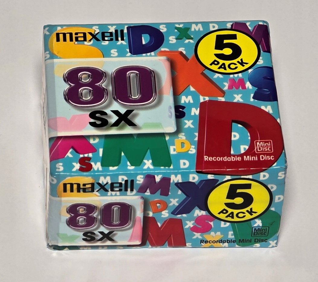 Minidisc Diskety MD Maxell 80 Sx 5 Pack 5 Ks Vyrobené V Japonsku Nové Fólie