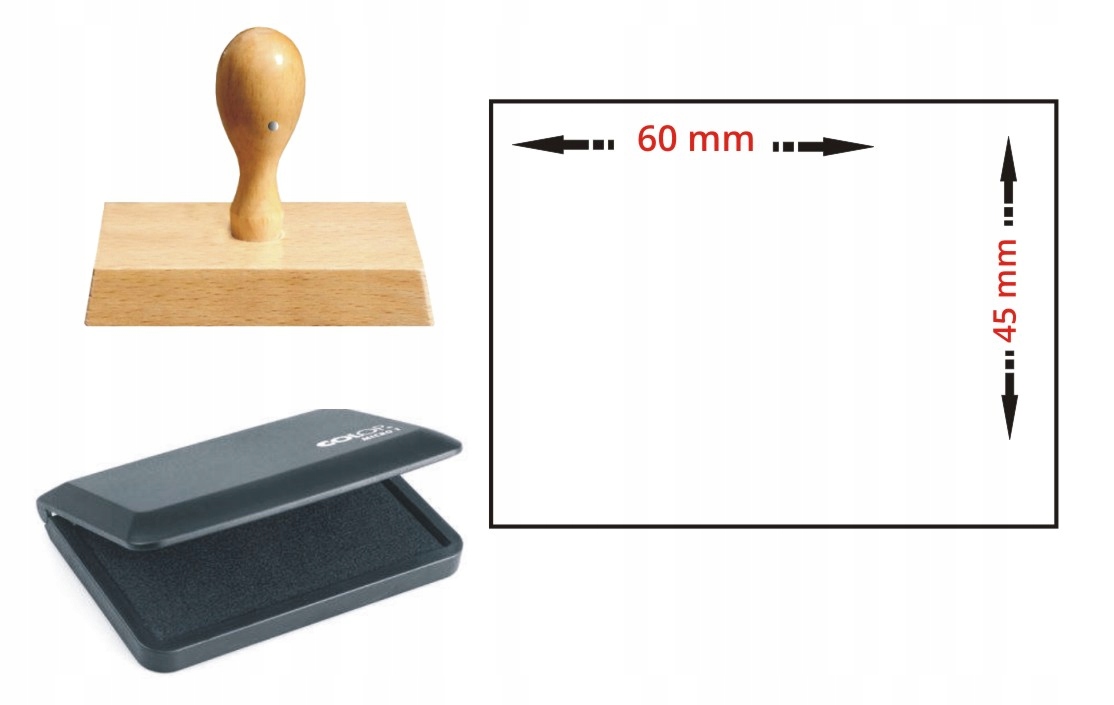 GRYF PIECZĄTKA RĘCZNA LOGO STEMPEL GRAFIKA 60x45mm