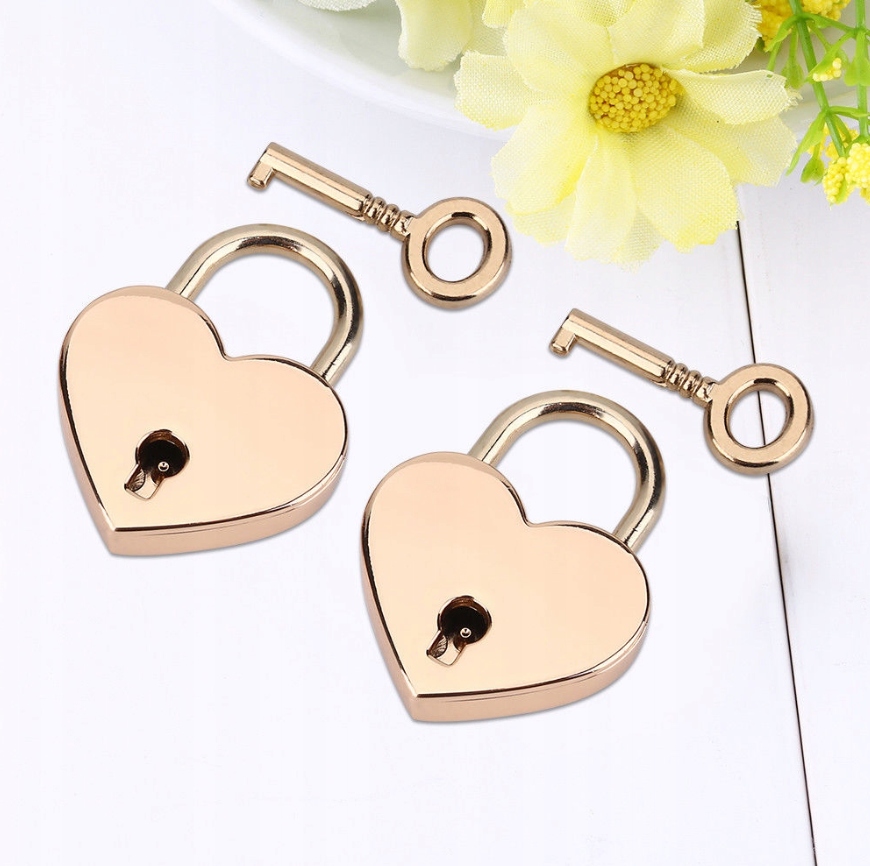 Kłódka miłości SERCE most walentynki ZŁOTA prezent pudełko prezentowe Marka inna