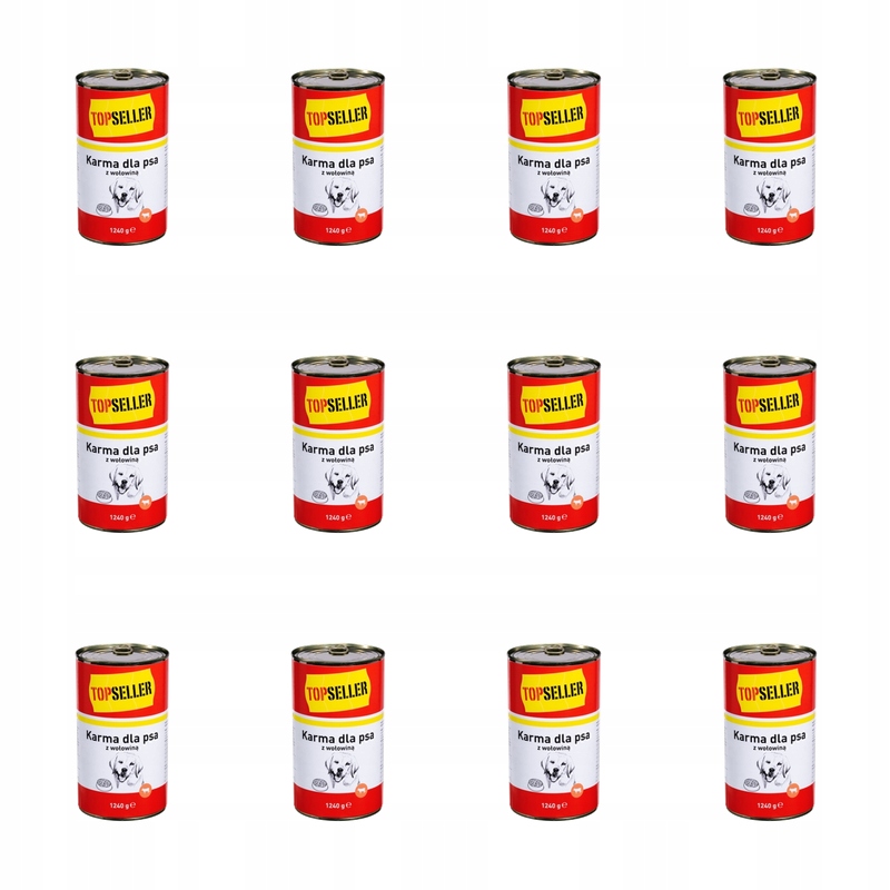 Topseller Krmivo pro psy s hovězím masem 1240 g X12