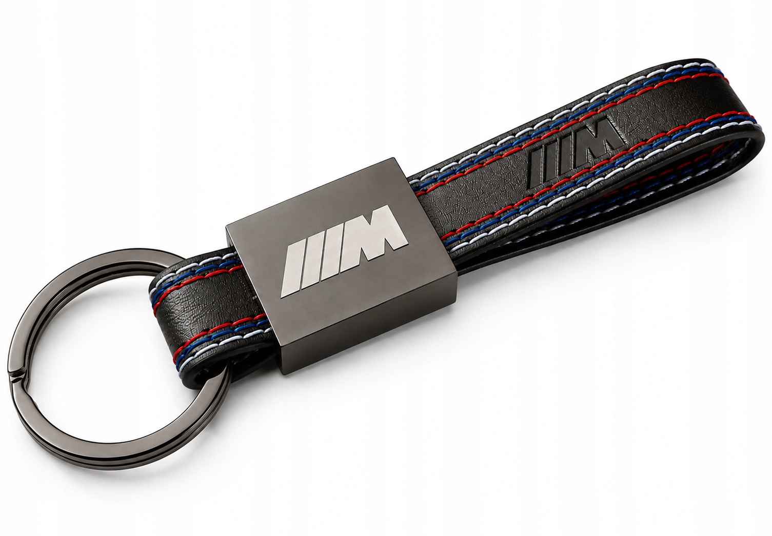 Brelok Bmw M Skórzany Metalowy do Kluczy Grafitowy 12cm