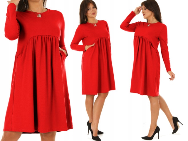 

F606 odcinana Sukienka oversize kieszenie