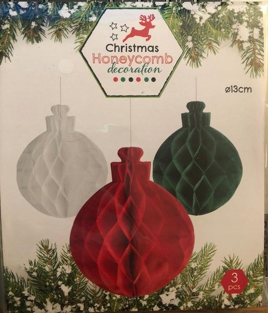 

Zestaw bombek papierowych zawieszka 17 cm 3 szt.