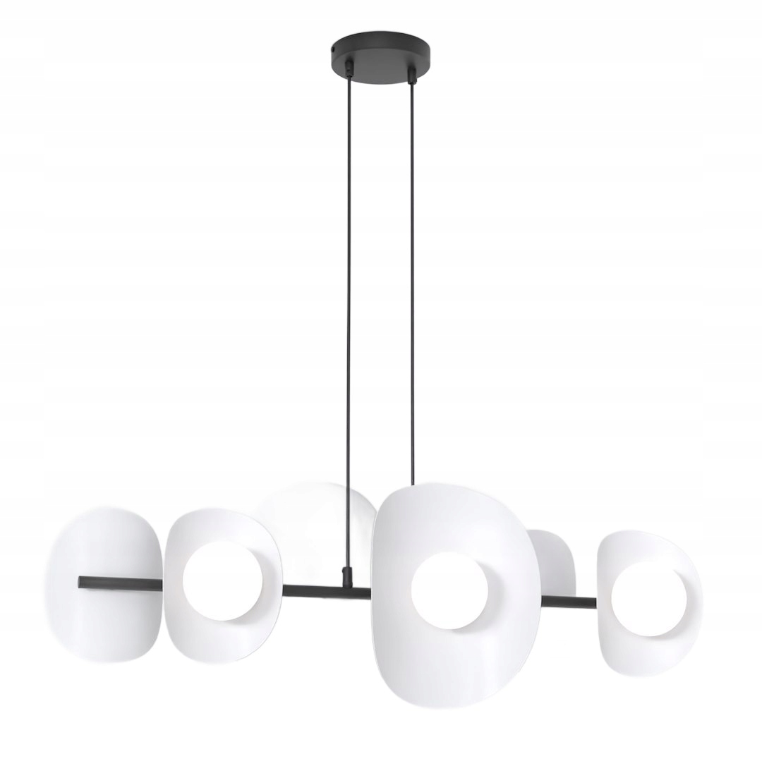 Moderná závesná lampa Elementi 6 v šedej farbe do interiéru