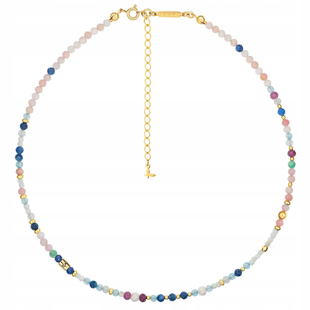 Naszyjnik Choker Pozłacany z Kamieni Naturalnych Colorplay Srebro 925 Sadva