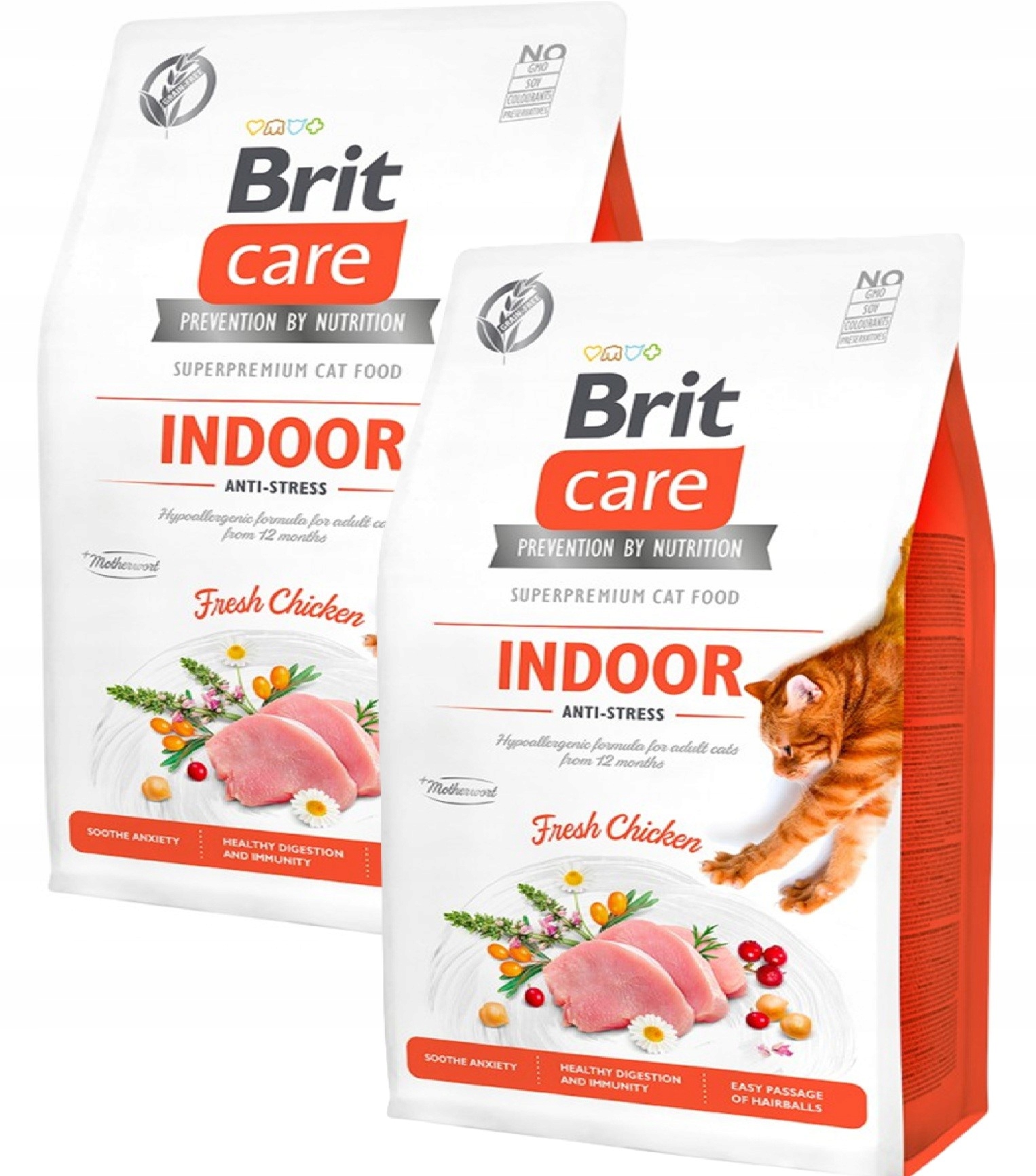 Brit Care Cat Indoor Anti Stress 2x2kg bezzbożowa sucha karma dla kota