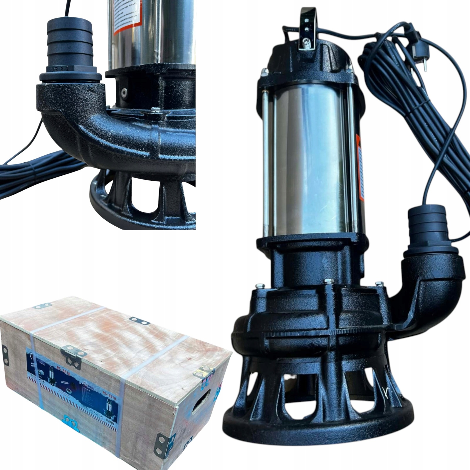 Ponorná pumpa 3850 W pre žumpy a odpadové vody 18000 l/H 2" s drvičom