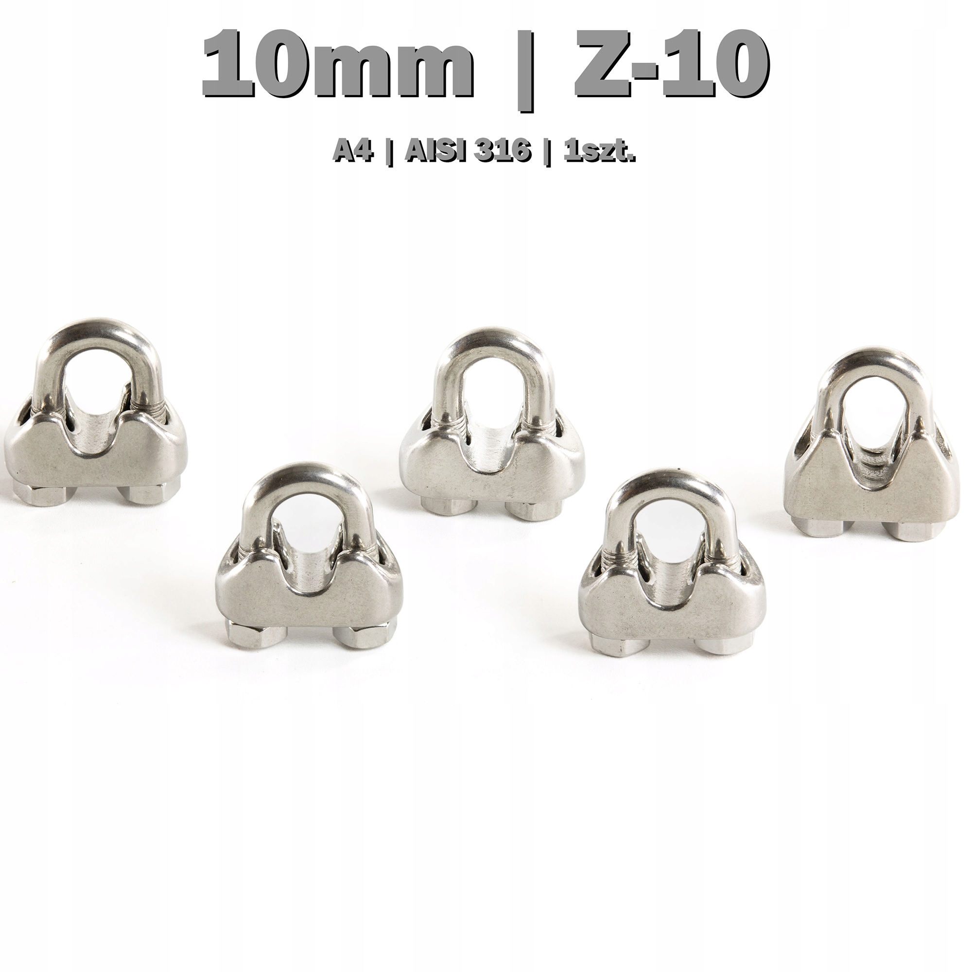 Svorka na lana 10 mm nerezová; A4 – Aisi 316 Z-10 50 ks