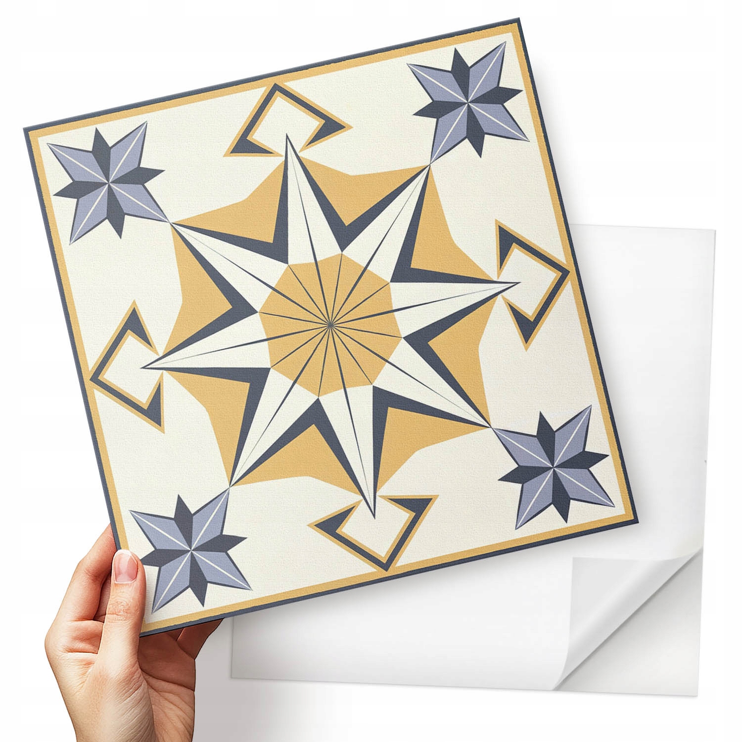 Vinylové dlaždice S Potiskem Motiv kompasu s nočními hvězdami 9x30x30 cm