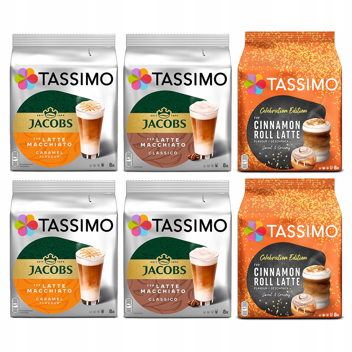 Kapsułki Tassimo mix kaw białych latte 5+1 Gratis!