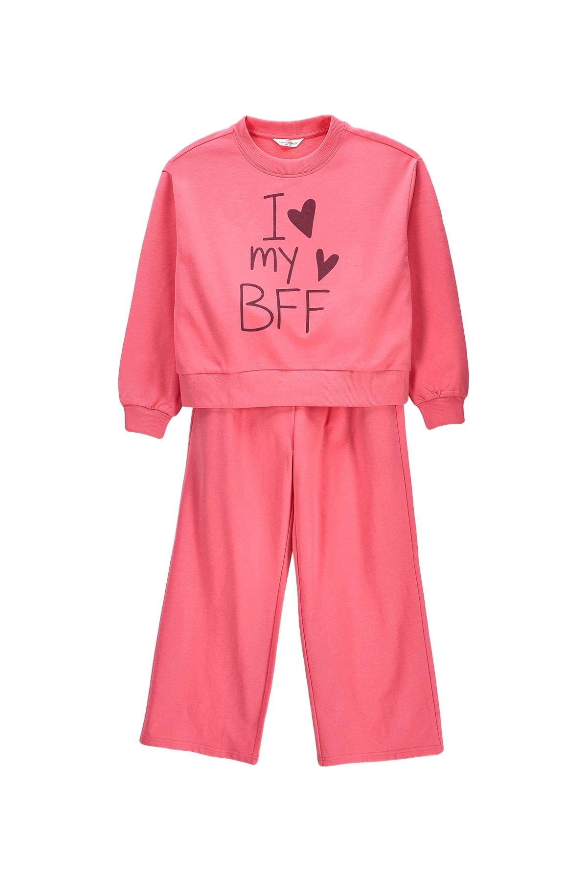 Komplet Dziecięcy Dres Bluza Bez Kaptura Różowy Napisy 158 Coccodrillo ZC6