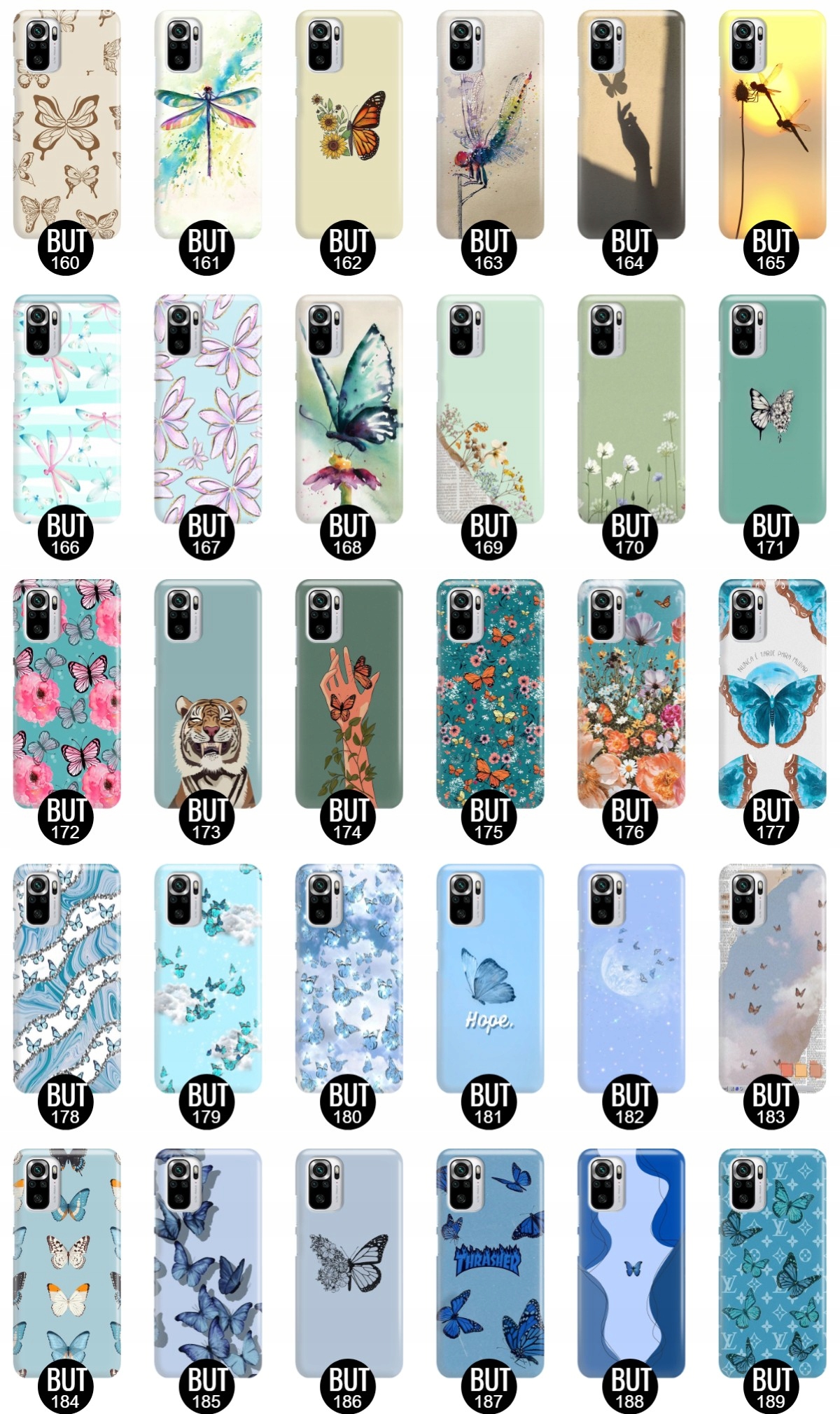 Etui do XIAOMI REDMI NOTE 10S Motyle Case Wzory Typ plecki