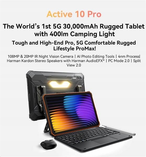 Blackview Active 10 Pro Rugged Tab 12GB/512GB, 10.95" Fhd Ips 90Hz…
