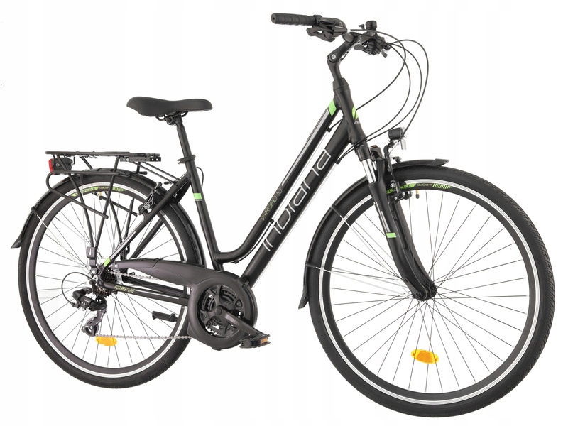 Rower trekkingowy Indiana X-Road 1.0 D19 28 cali damski Czarno-zielony