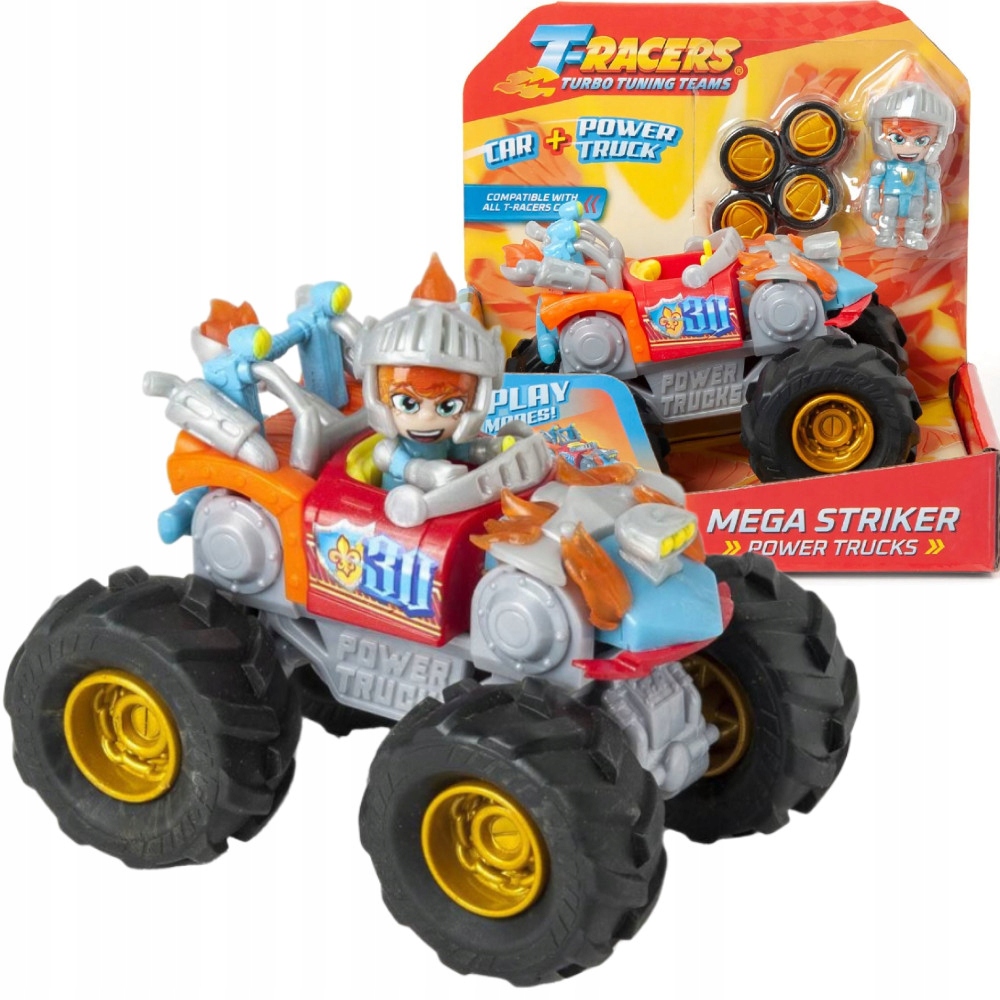 POJAZD T-RACERS AUTKO 2W1 MONSTER TRUCK I WYŚCIGÓWKA ZMIANA KÓŁA + FIGURKA