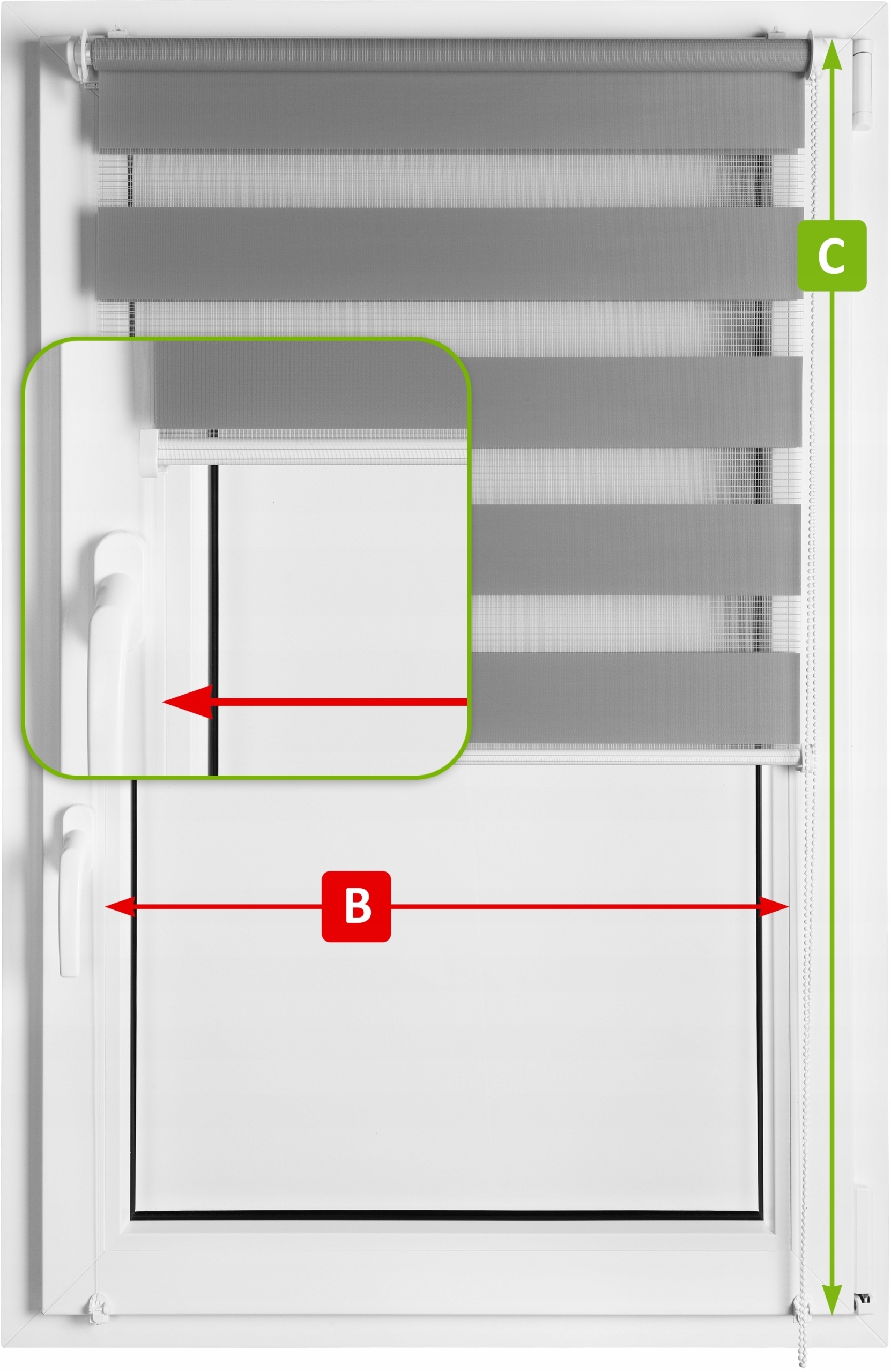 Roleta Dzień Noc na Wymiar 139x220 cm z Napinaczem Wzór gładki