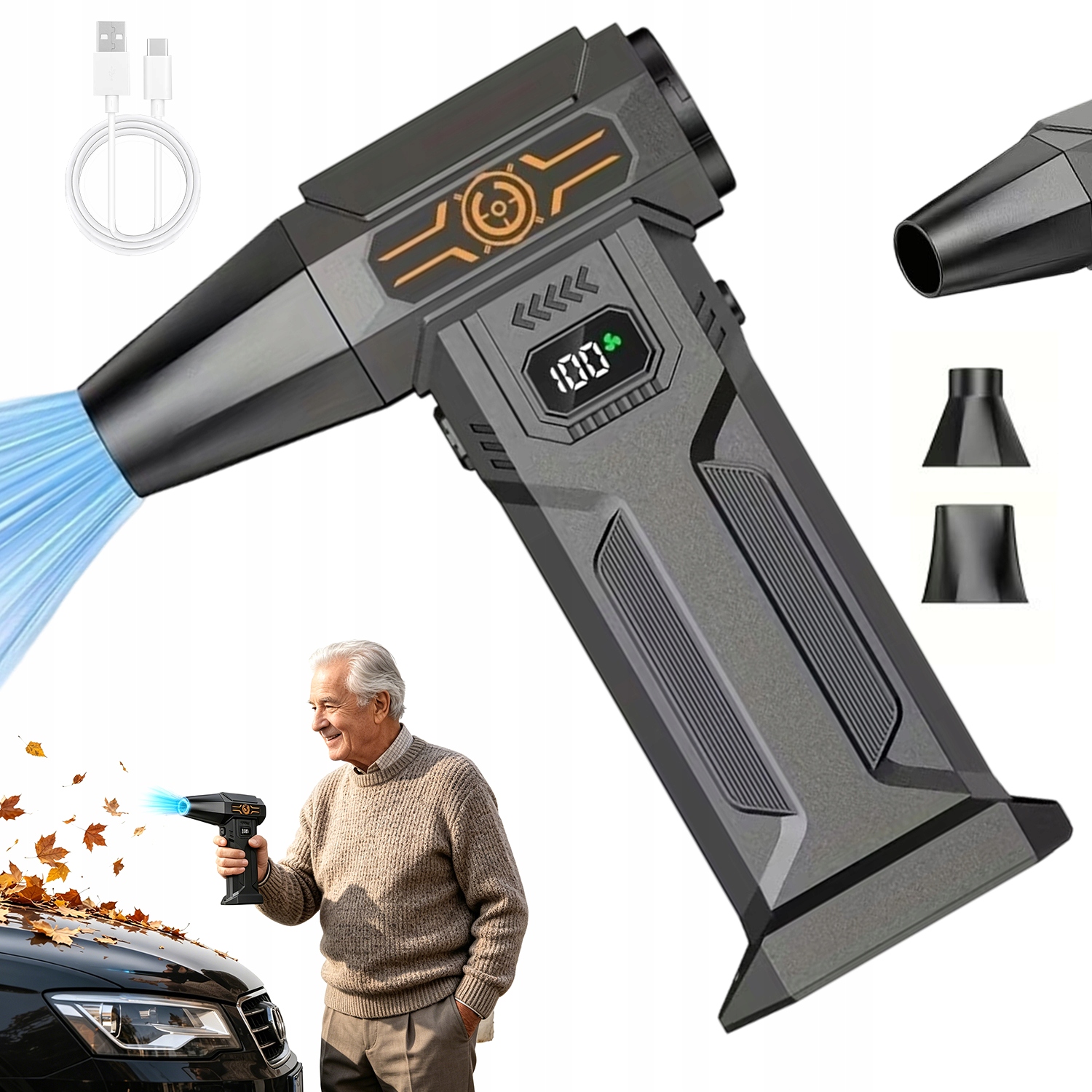 Turboventilátor Foukač Violent Mini Jet Fan 5 Rychlostních Stupňů 150000RPM 6000MAH