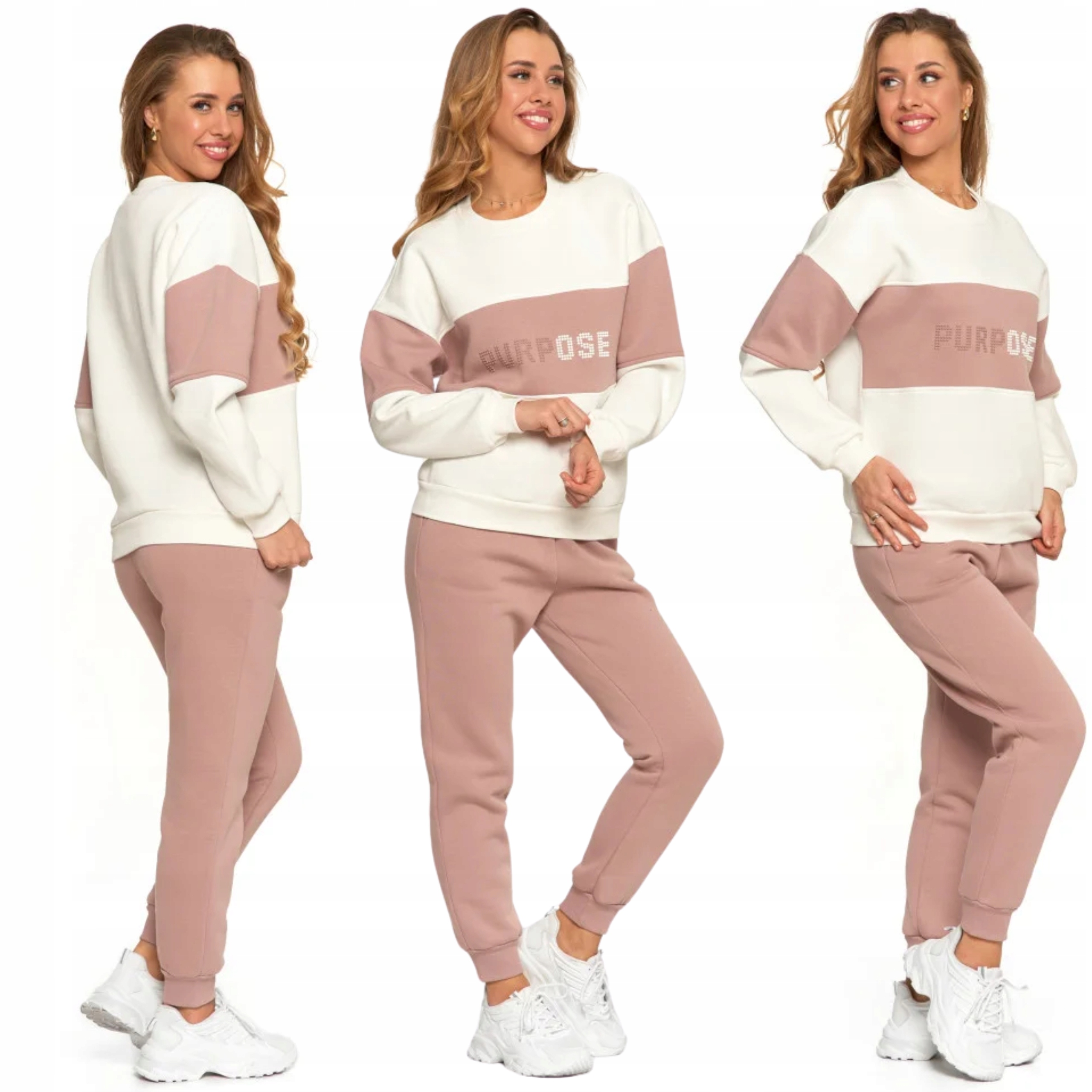 Dámský set Mikina Volná zateplená s nápisem a teplákových kalhot Moraj M