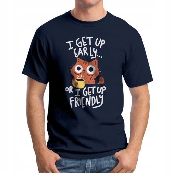 

Koszulka T-Shirt Early Or Friendly Coffee L