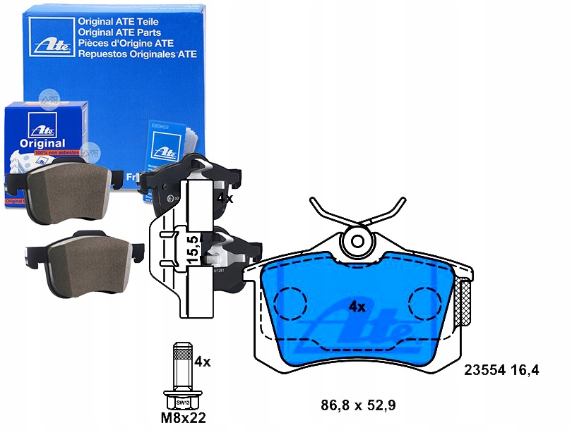 Brzdové Destičky Renault Zadní Clio Megane Modus Sce Sada pro řidiče #35