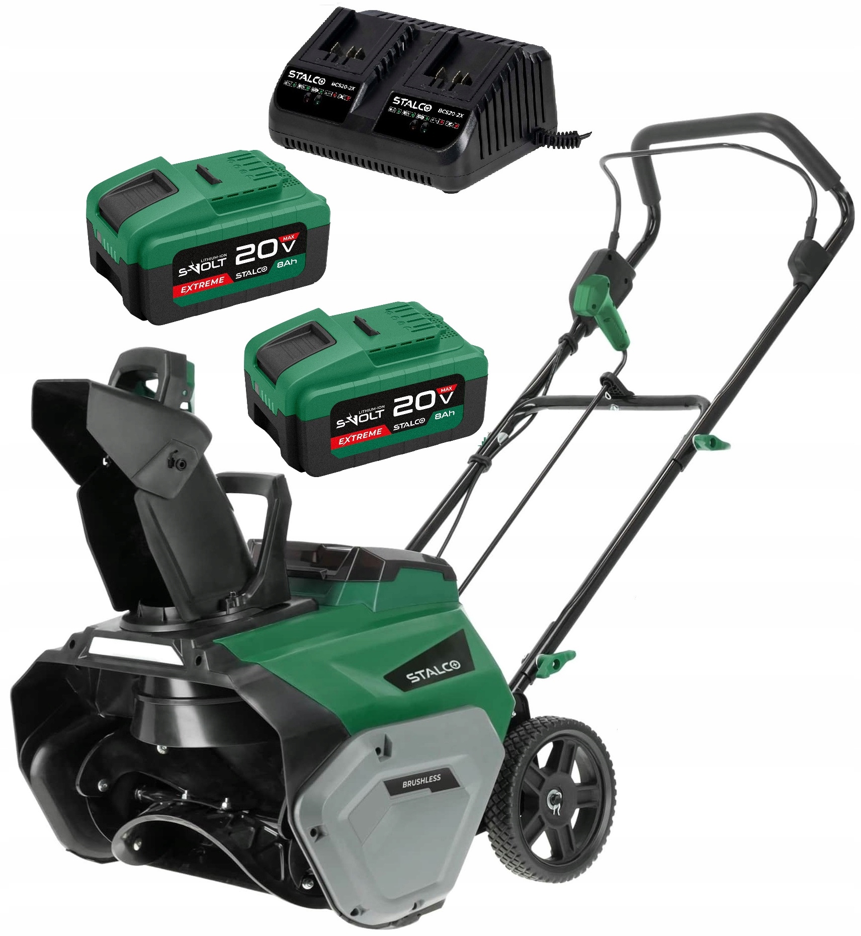 sada Akumulátorová snehová fréza Bezkartáčová 2X Akumulátor 8Ah Nabíjačka