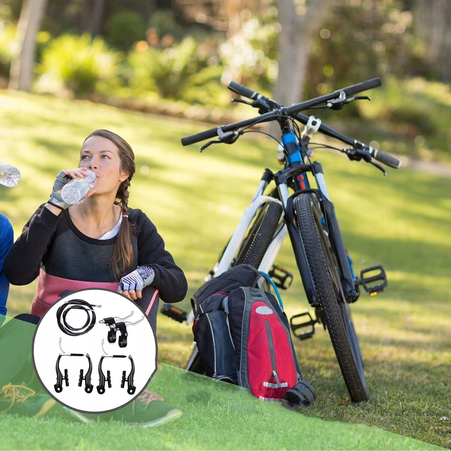 ZESTAW HAMULCÓW ROWEROWYCH V-BRAKE, LINKI HAMULCOWE I DŹWIGNIE HAMULCOWE Waga produktu z opakowaniem jednostkowym 0.67 kg