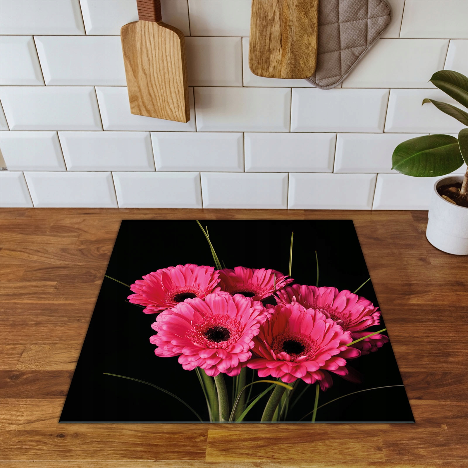 MATA OCHRONNA NA KUCHENKĘ TO WIĘCEJ MIEJSCA 60x52 czarna - bukiet Marka inna