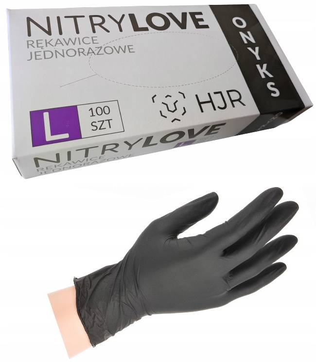 

Rękawice Rękawiczki Nitrylowe Bezpudrowe 100szt L