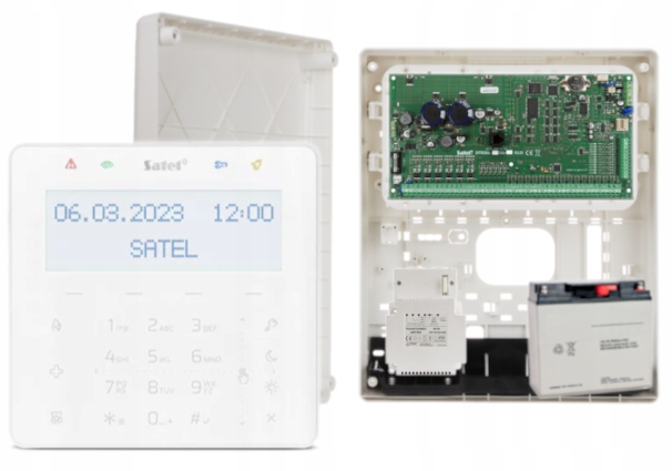 System Alarmowy Satel Integra 128 Plus Aku Zestaw Manipulator LCD Dotykowy